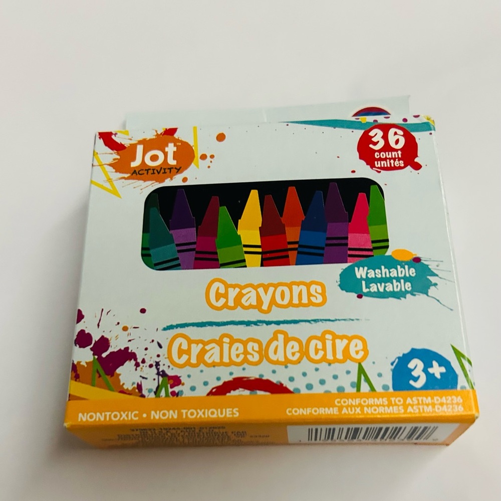 New 36 Crayons Nontoxic made in Thailand Jot Brand Washable